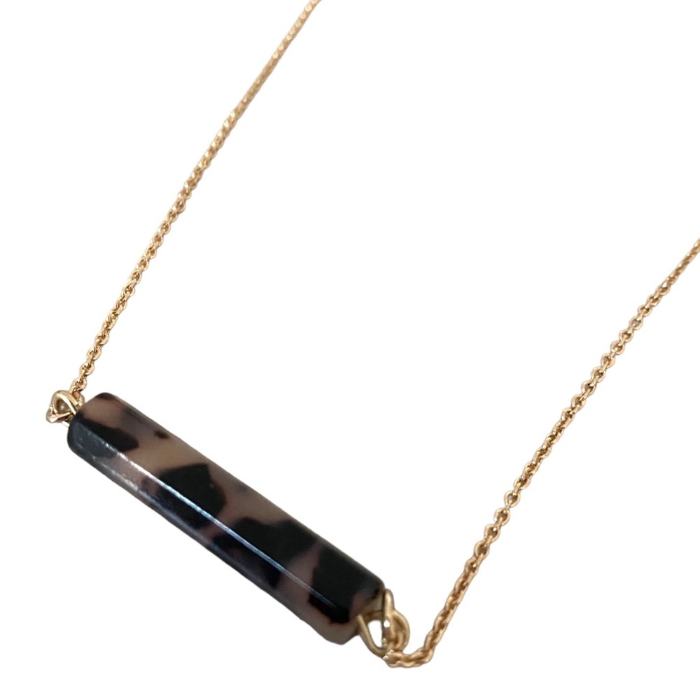 Loft outlet dainty bar necklace leopard brown gold tone - Picture 1 of 9